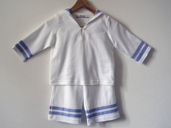 BABY-ANZUG AHOI, weiß-hellblau